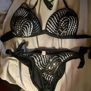 VENUS Black and Silver Bikini with Sequins